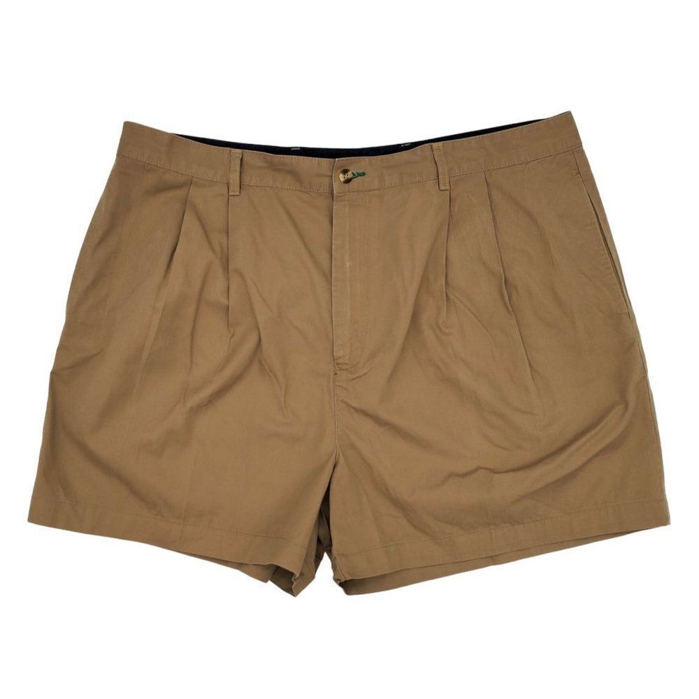 Tommy Bahama Mens Shorts Beige Pleated Size 42 Button Pockets Cotton Classic